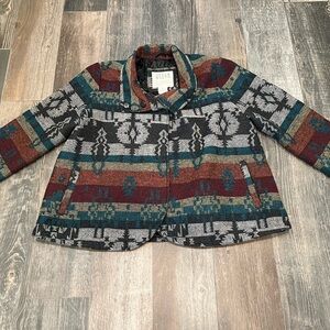 Billabong Tribal Southwestern Wool Blend Jacket Medium